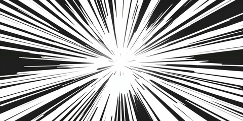 Dynamic Black and White Explosive Burst Illustration for Energetic Design Elements