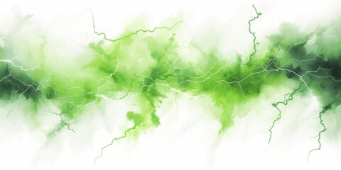 Abstract Green Lightning Watercolor