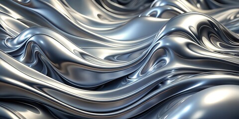 Abstract silver liquid metalic background 