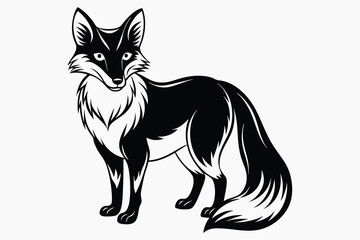 Fox in black and white illustration.eps