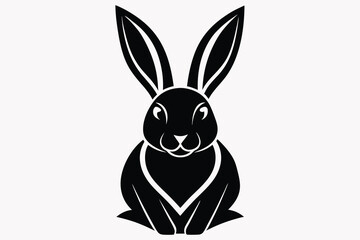 Minimalist black rabbit logo vector.eps