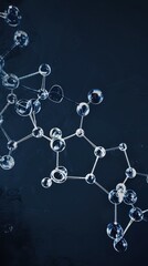 a molecule is shown on a dark background