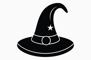 Naklejka premium witches hat silhouette vector illustration.eps