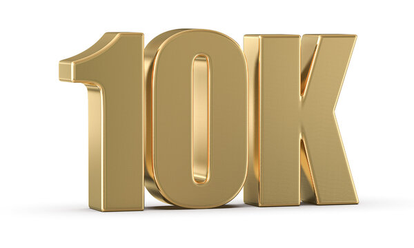 10k Followers Gold Number 3D Render
