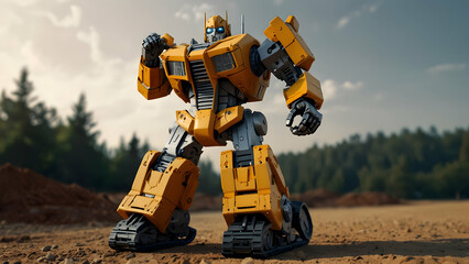 Transformation of excavator vehicle into robot