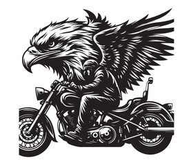 eagle biker vector design,awesome eagle biker svg,high resolution printable eagle biker artwork.