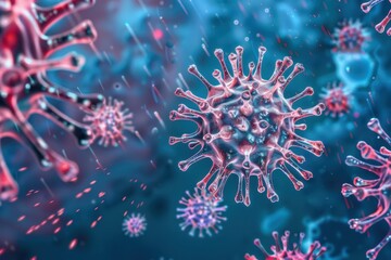 Fototapeta premium coronavirus cells are shown in this image