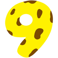 Fototapeta premium Number nine cartoon 