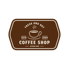 coffee cup logo design poster label vintage retro badge
