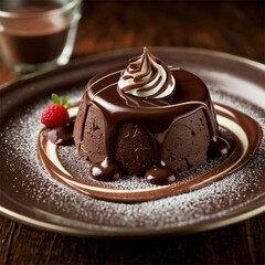 chocolate cake with cream