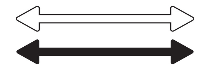 Fototapeta premium Long arrow vector icon. Black horizontal double arrow. 