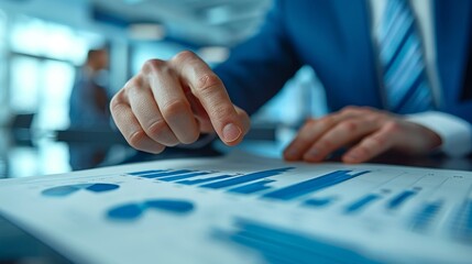 Strategic Business Growth Discussion - Manager Pointing at Graph in Meeting