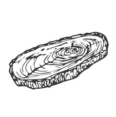 Tree Rings Set Saw Cut Trunk with Cracks and Black Lines Wooden Texture. Vector illustration