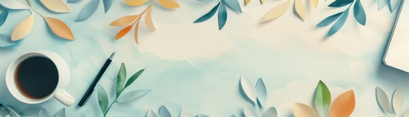 Entrepreneurship workshop illustration flat design top view education theme watercolor Triadic Color Scheme