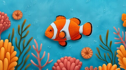 Capture the essence of underwater kingdoms with illustrations featuring vibrant coral reefs, diverse fish species, and the enchanting allure of marine habitats. Clean and Clear Color, Realistic