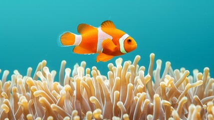 Capture the essence of underwater kingdoms with illustrations featuring vibrant coral reefs, diverse fish species, and the enchanting allure of marine habitats. Clean and Clear Color, Realistic