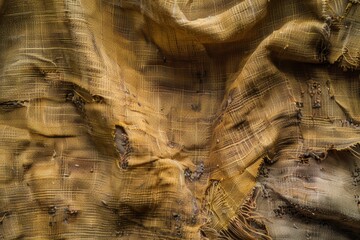 Brown fabric with a natural texture creates a unique, rustic background.
