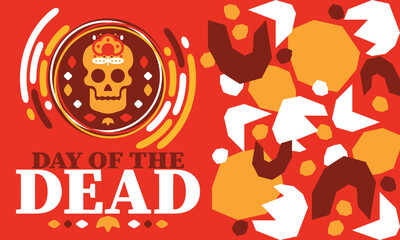 Day of the Dead in November. A holiday dedicated to the memory of the dead. Celebrate annual in Mexico and other Latin American countries. Mexican and Hispanic tradition pattern and texture with skull