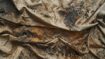 Textured Fabric Piece with Grime and Wear Marks Conveying Distressed Aesthetic