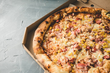 Pizza in a box for delivery