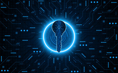 technology circuit board key icon. Cyber ​​data security and privacy concept. modern technology innovation concept background	