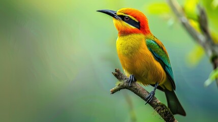 Fototapeta premium Vibrant Bird Perched on a Branch