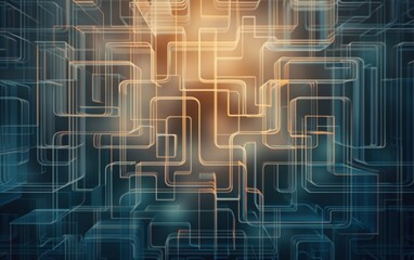 Obraz premium Abstract geometric shapes in minimalist maze, ethereal, overlay, modern design backdrop