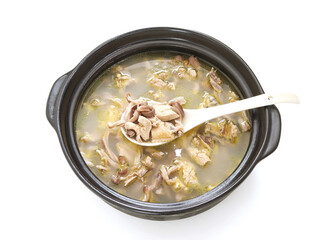 A pot of chicken soup