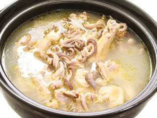 A pot of chicken soup