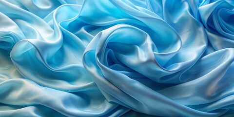 Obraz premium Abstract Blue Silk Fabric Texture, Smooth, Flowing, Drape, Luxury