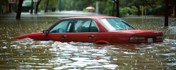 Flood Car in water