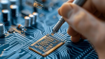 Close Up of a Brain Chip Ready for Implantation Showcasing Intricate Futuristic Details