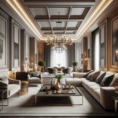 
Attractive livingroom interior design with the touch of green