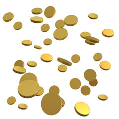 Gold Coins  On transparent background. 3D rendering.