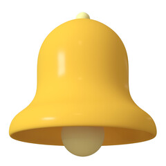 Bell On transparent background. 3D rendering.