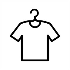 Hanger icon illustration isolated vector sign symbol. clothing icon vector set. on a black and white background.