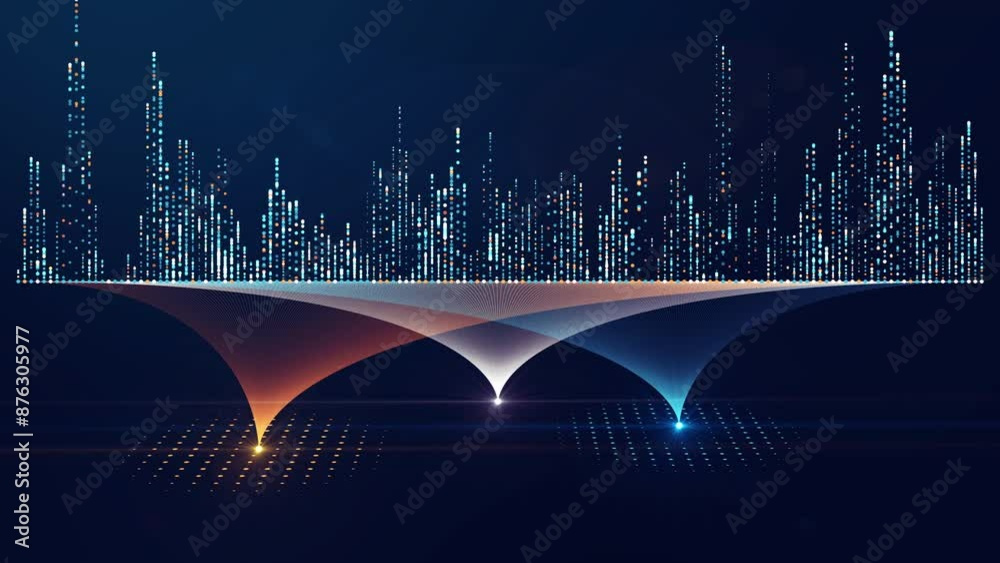 Poster data analysis concept and big data technology. big data flow. visualizing complex information. neura