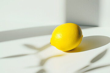 Lemon on white table