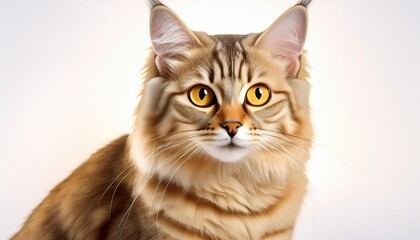 Maine Coon Cat with Golden Eyes Portrait