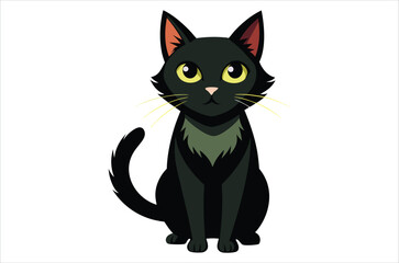 black cat cartoon,  black cat vector,  icon vector illustration,   cat silhouette of a   cat  isolated on a white background,  eps,  png,  svg,  vector 