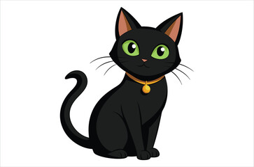 black cat cartoon,  black cat vector,  icon vector illustration,   cat silhouette of a   cat  isolated on a white background,  eps,  png,  svg,  vector 