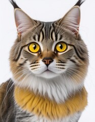 Fototapeta premium Long-haired Maine Coon cat with piercing eyes