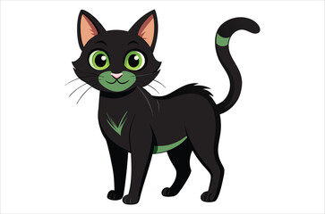 black cat cartoon,  black cat vector,  icon vector illustration,   cat silhouette of a   cat  isolated on a white background,  eps,  png,  svg,  vector 