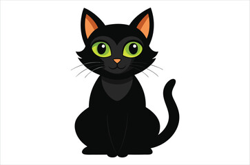 black cat cartoon,  black cat vector,  icon vector illustration,   cat silhouette of a   cat  isolated on a white background,  eps,  png,  svg,  vector 