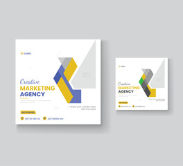 Digital marketing social media and instagram post template banner