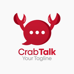 Crab Talk Logo Vector Template Design. Good for Business, Start up, Agency, and Organization