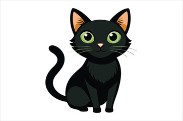 black cat cartoon,  black cat vector,  icon vector illustration,   cat silhouette of a   cat  isolated on a white background,  eps,  png,  svg,  vector 
