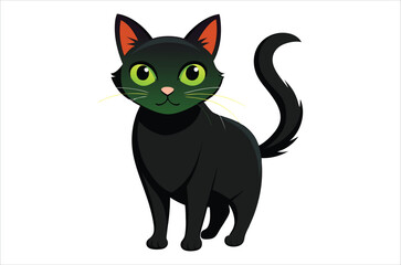 black cat cartoon,  black cat vector,  icon vector illustration,   cat silhouette of a   cat  isolated on a white background,  eps,  png,  svg,  vector 