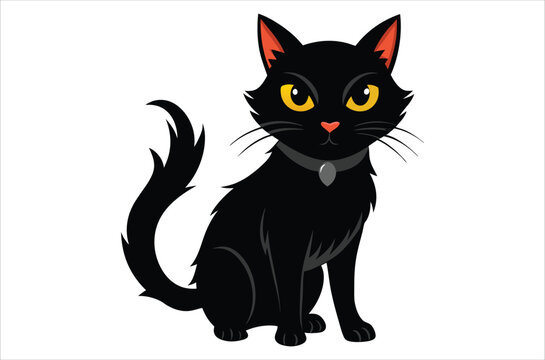 recommend clip art: black cat cartoon,  black cat vector,  icon vector illustration,   cat silhouette of a   cat  isolated on a white background,  eps,  png,  svg,  vector 
