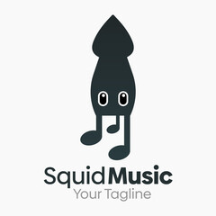 Squid Music Logo Vector Template Design. Good for Business, Start up, Agency, and Organization